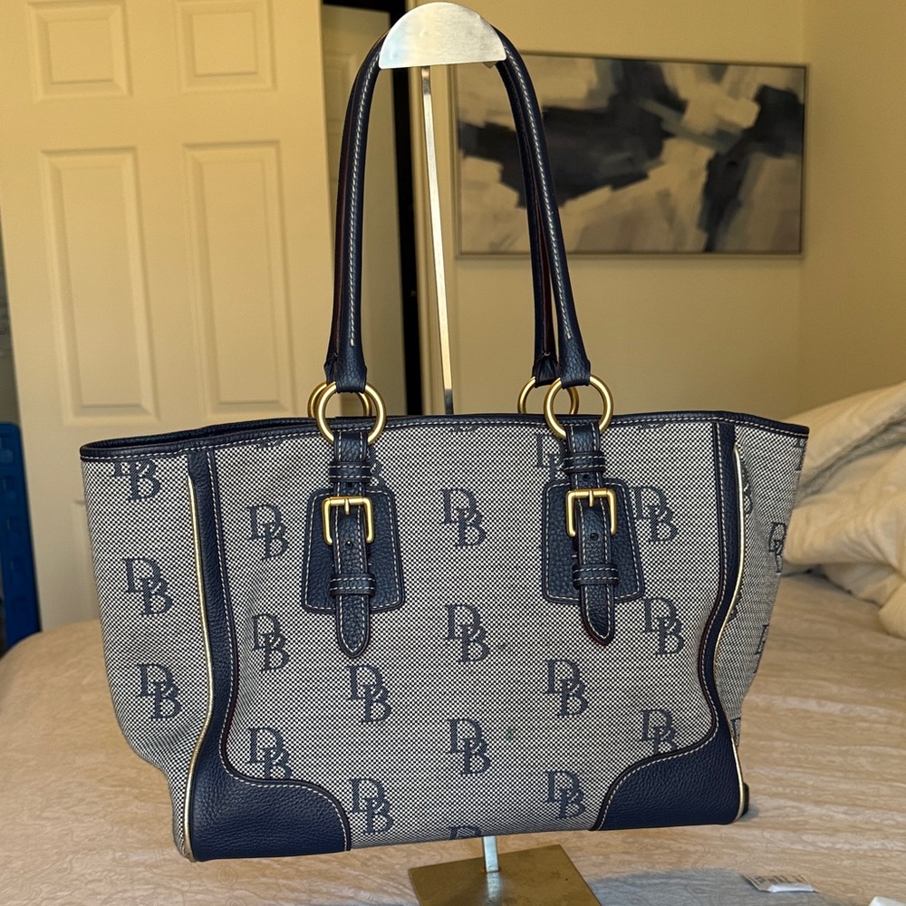 Dooney & Bourke Blue and gold Signature Tote
